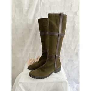 HUNTER 7.5 Loden Green Suede Tall Riding Boots Willingen equestrian